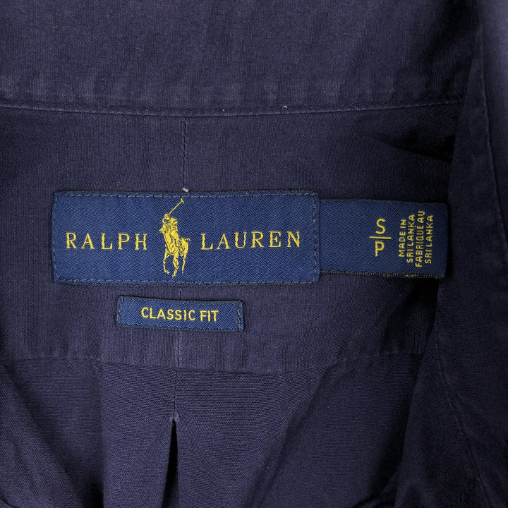 Ralph Lauren CLASSIC FIT Long-Sleeve Button-Down Shirt, Men's Size S (approx.) cotton navy blue type Vintage Second Hand