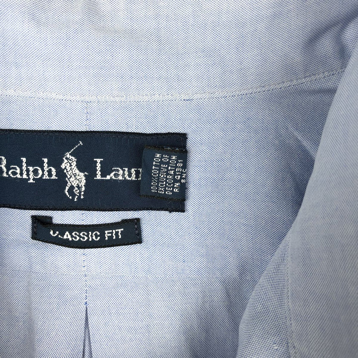 Ralph Lauren Classic Fit Long Sleeve Button Down Shirt Men's XL cotton Blue type light blue Vintage Second Hand