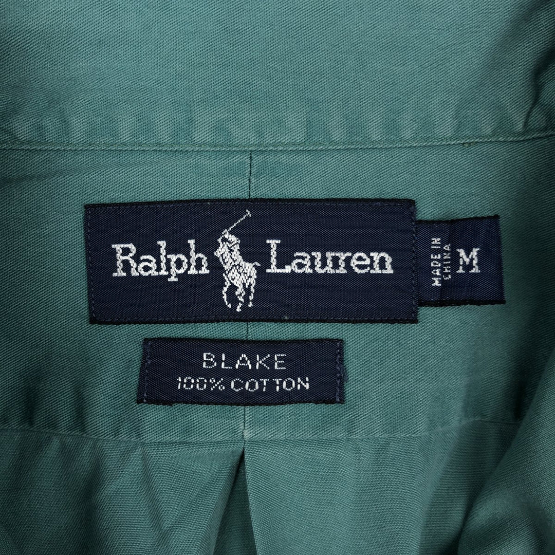 Ralph Lauren BLAKE long sleeve button down shirt, men's size M cotton green type Vintage Second Hand
