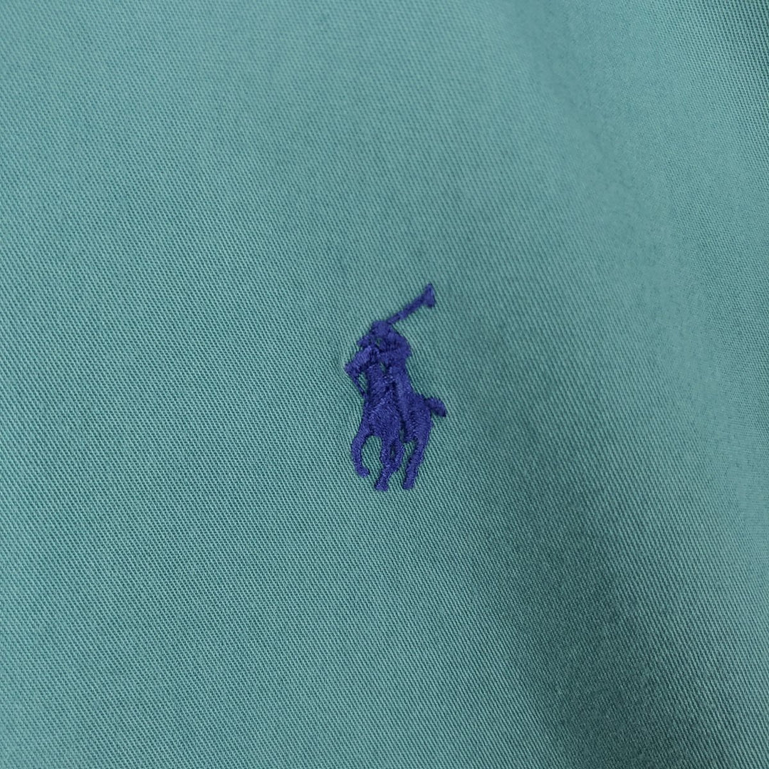 Ralph Lauren BLAKE long sleeve button down shirt, men's size M cotton green type Vintage Second Hand