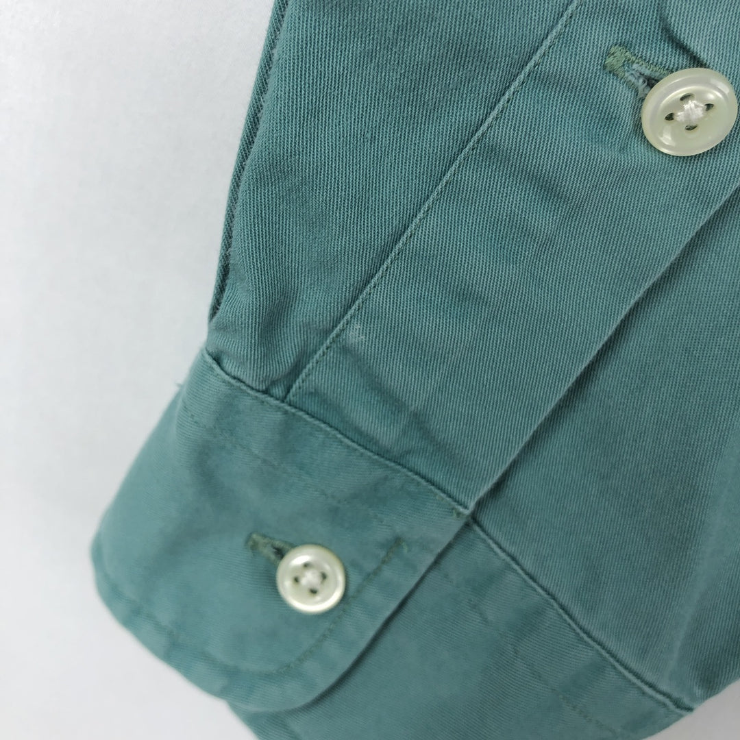 Ralph Lauren BLAKE long sleeve button down shirt, men's size M cotton green type Vintage Second Hand