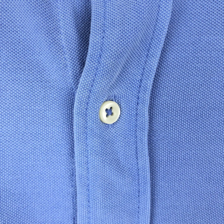 Ralph Lauren pique knit long-sleeved button-down shirt, men's size XL (approx.) cotton Blue type light blue Vintage Second Hand