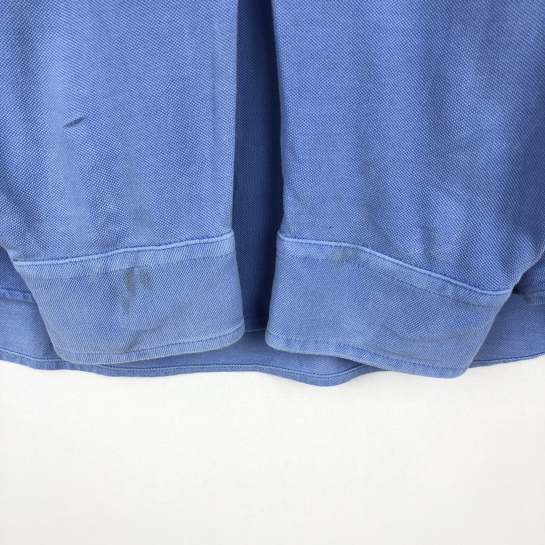 Ralph Lauren pique knit long-sleeved button-down shirt, men's size XL (approx.) cotton Blue type light blue Vintage Second Hand