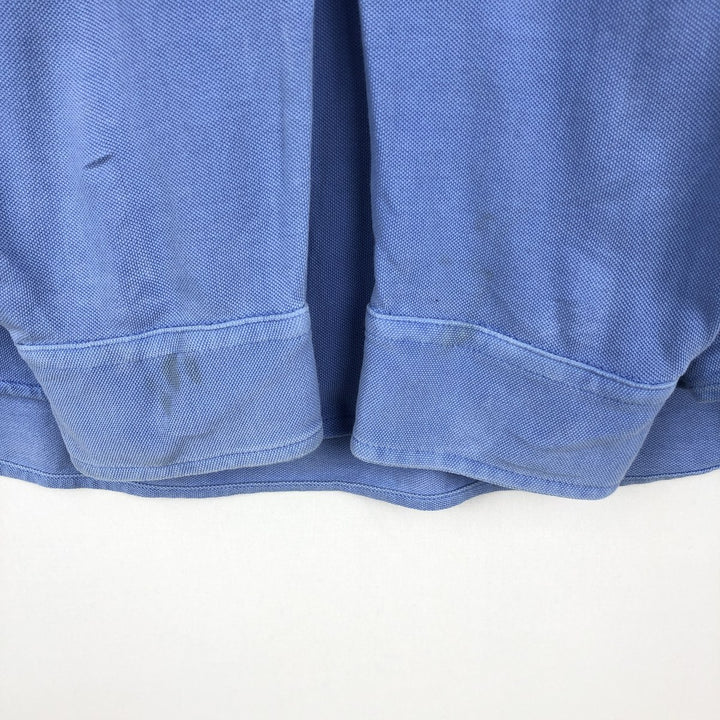 Ralph Lauren pique knit long-sleeved button-down shirt, men's size XL (approx.) cotton Blue type light blue Vintage Second Hand