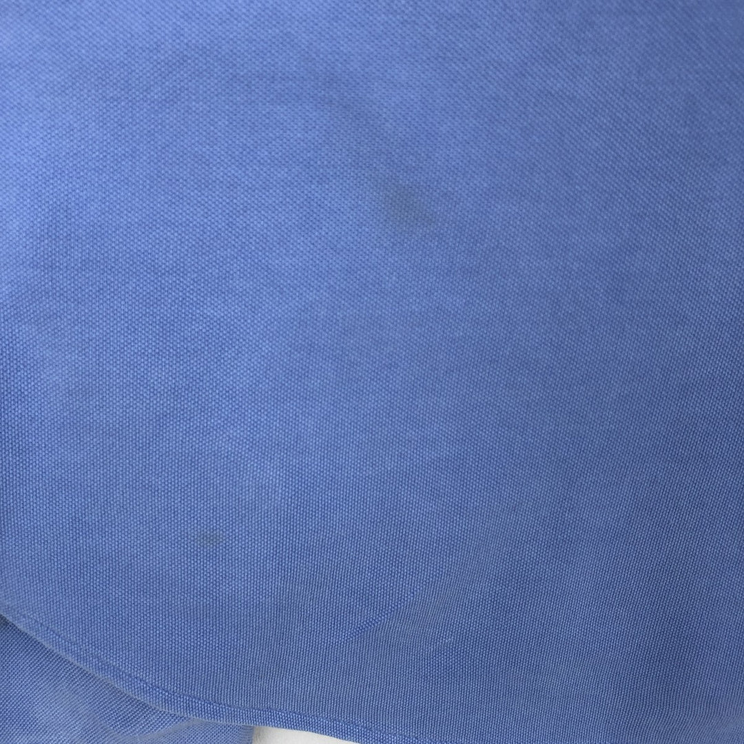 Ralph Lauren pique knit long-sleeved button-down shirt, men's size XL (approx.) cotton Blue type light blue Vintage Second Hand