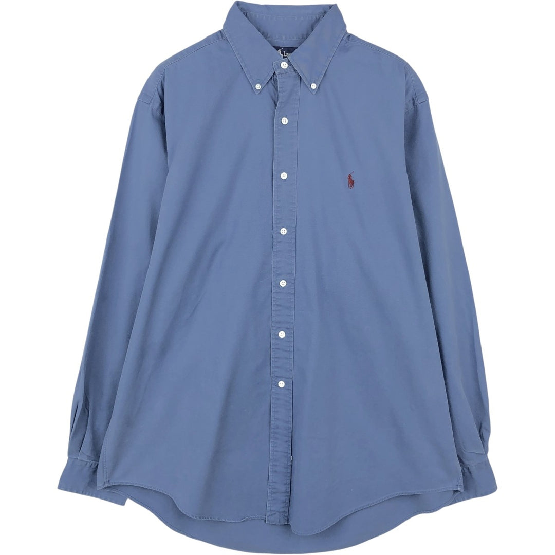 Ralph Lauren long sleeve button down shirt, men's XL size cotton blue type Vintage Second Hand