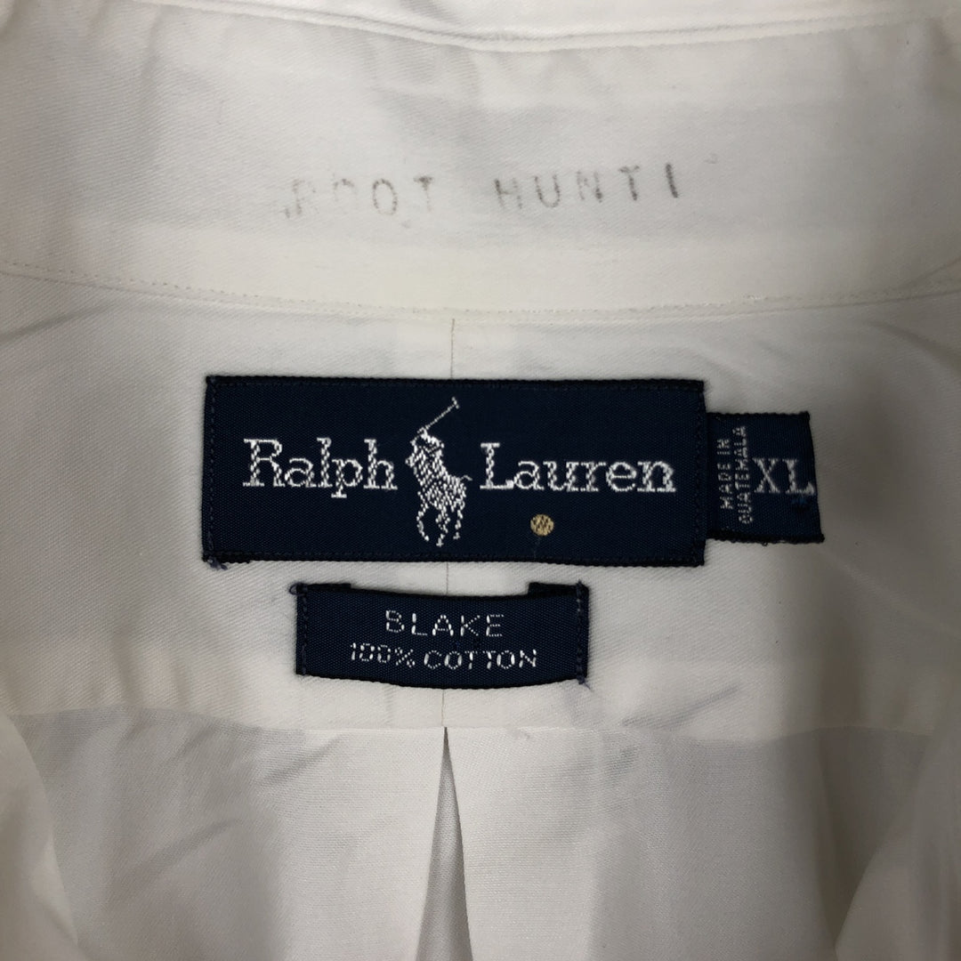 Ralph Lauren BLAKE long sleeve button down shirt, men's XL size cotton white type Vintage Second Hand