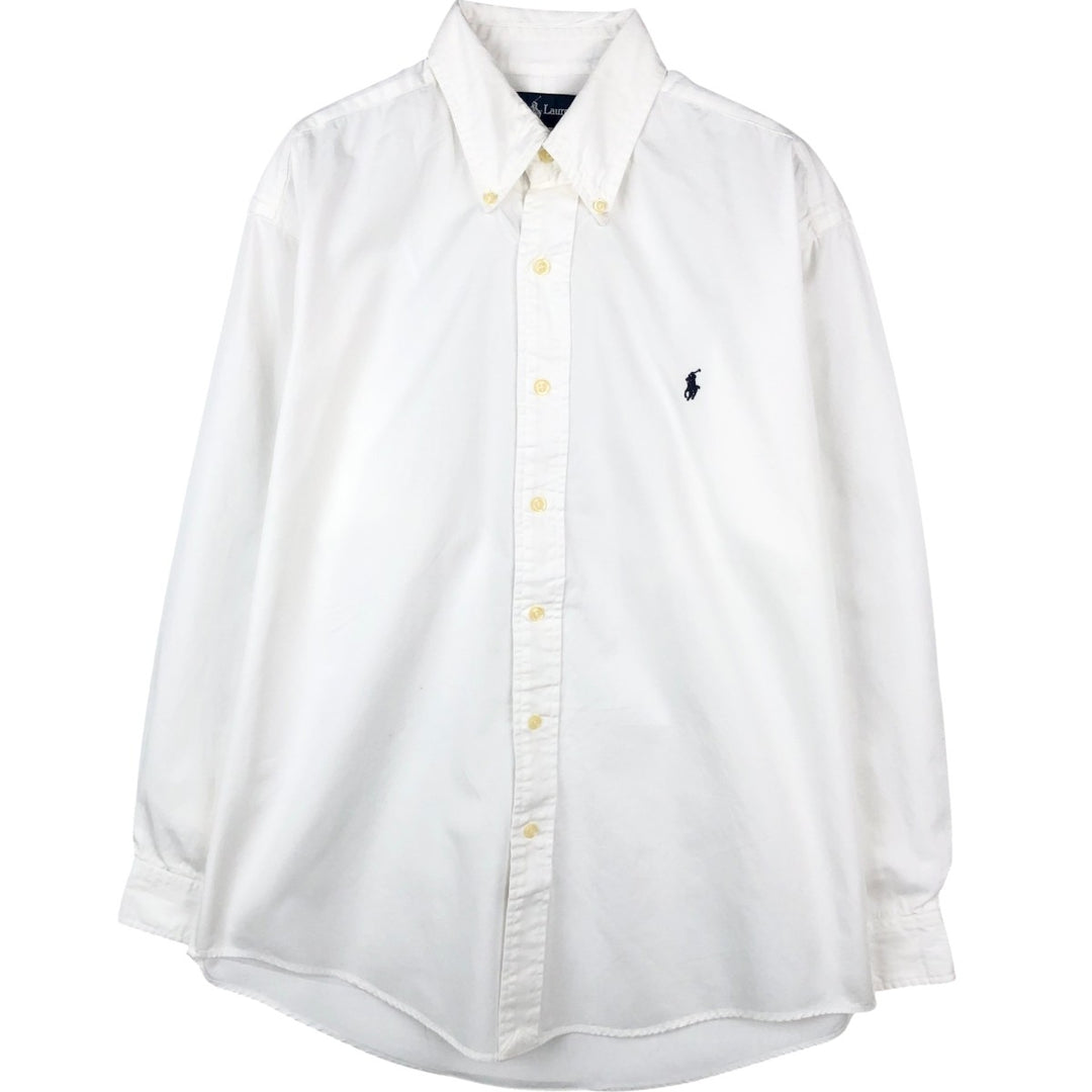 Ralph Lauren BLAIRE long sleeve button down shirt, men's size S cotton white type Vintage Second Hand