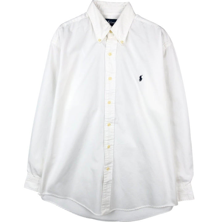 Ralph Lauren BLAIRE long sleeve button down shirt, men's size S cotton white type Vintage Second Hand