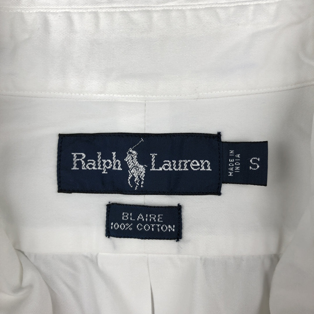 Ralph Lauren BLAIRE long sleeve button down shirt, men's size S cotton white type Vintage Second Hand