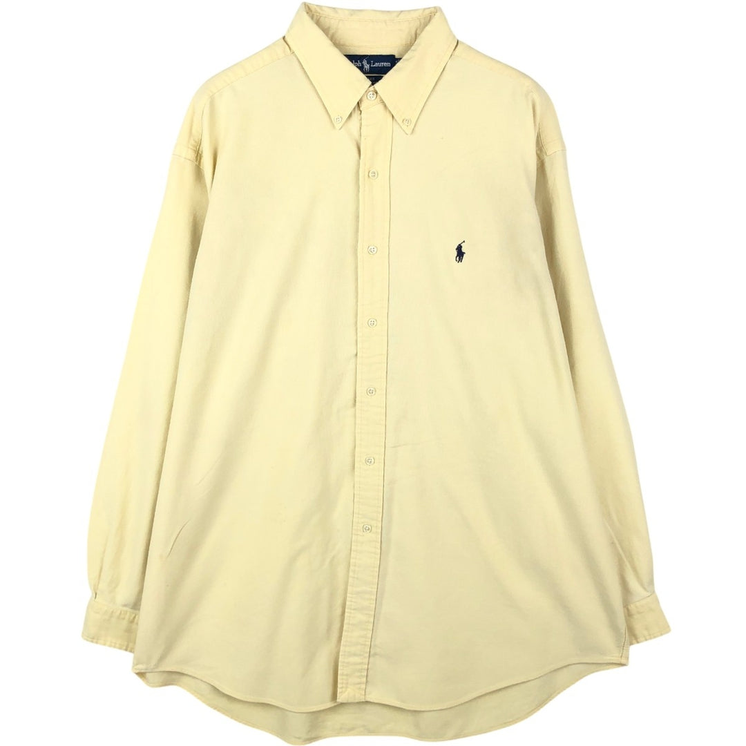Ralph Lauren BLAKE long sleeve button down shirt, men's XL size cotton yellow type Vintage Second Hand