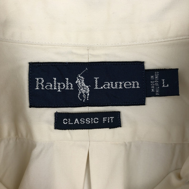 Ralph Lauren Classic Fit Long Sleeve Button Down Shirt, Men's Size L cotton Beige type Vintage Second Hand