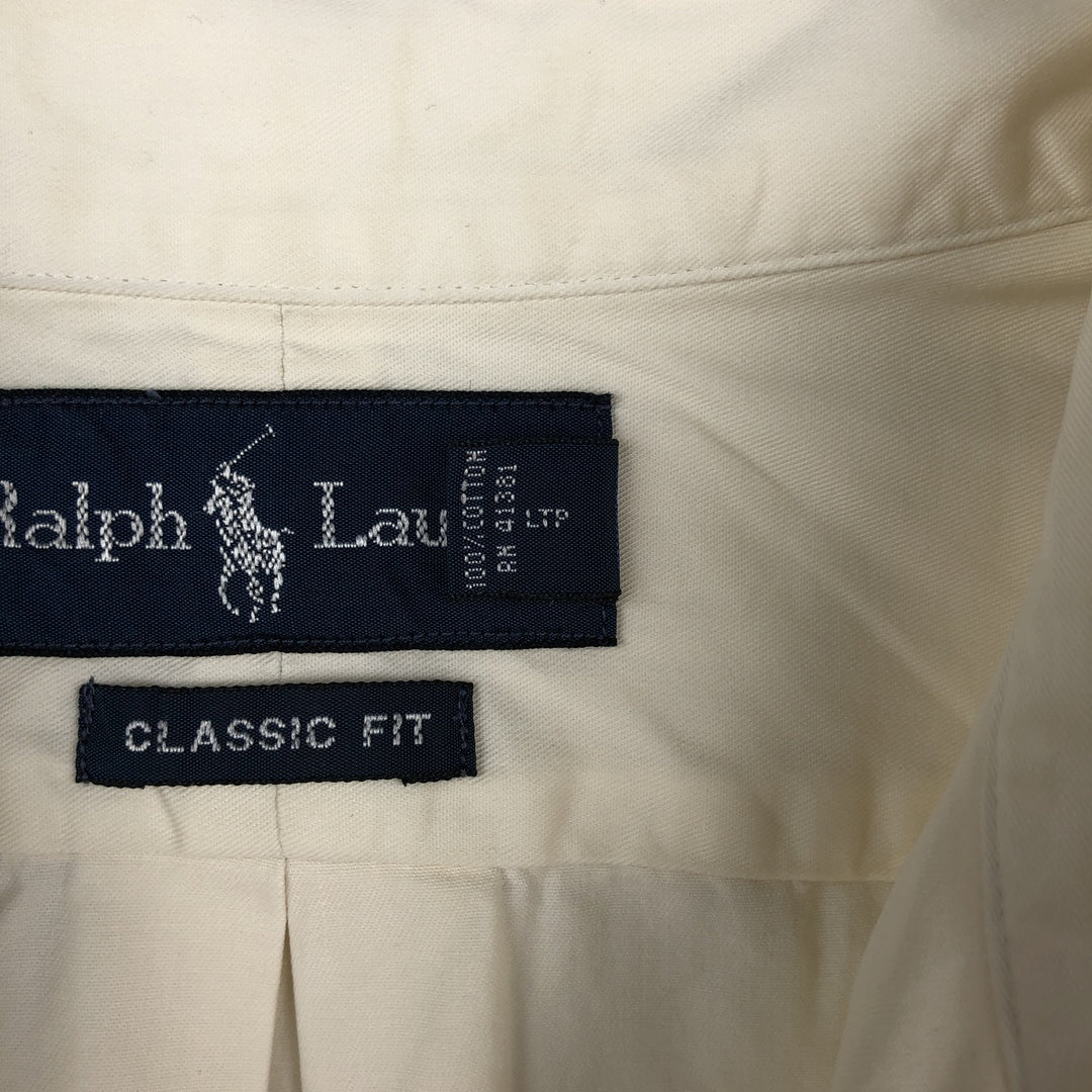 Ralph Lauren Classic Fit Long Sleeve Button Down Shirt, Men's Size L cotton Beige type Vintage Second Hand