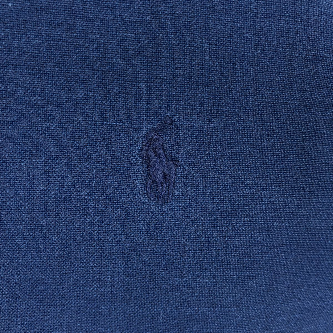 Ralph Lauren long sleeve button down shirt, men's size M cotton navy blue type Vintage Second Hand