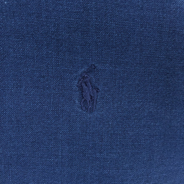 Ralph Lauren long sleeve button down shirt, men's size M cotton navy blue type Vintage Second Hand