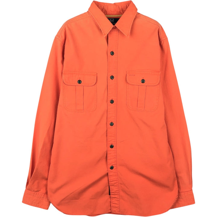 Ralph Lauren POLO by Ralph Lauren long-sleeved cotton shirt, men's size M cotton orange type Vintage Second Hand