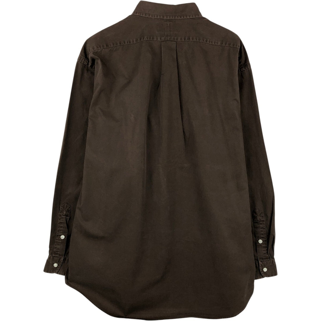 Ralph Lauren BLAKE long sleeve button down shirt, men's size L cotton brown type Vintage Second Hand