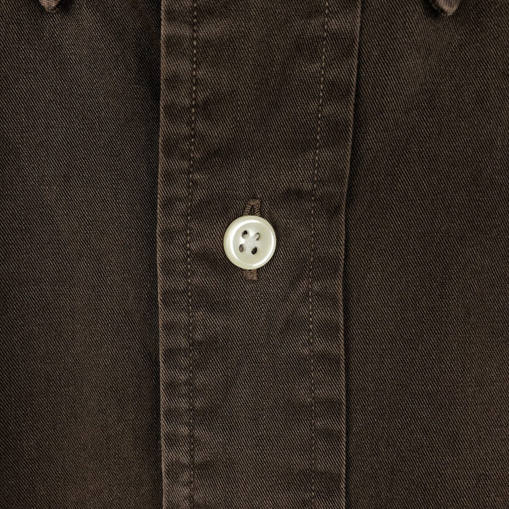 Ralph Lauren BLAKE long sleeve button down shirt, men's size L cotton brown type Vintage Second Hand