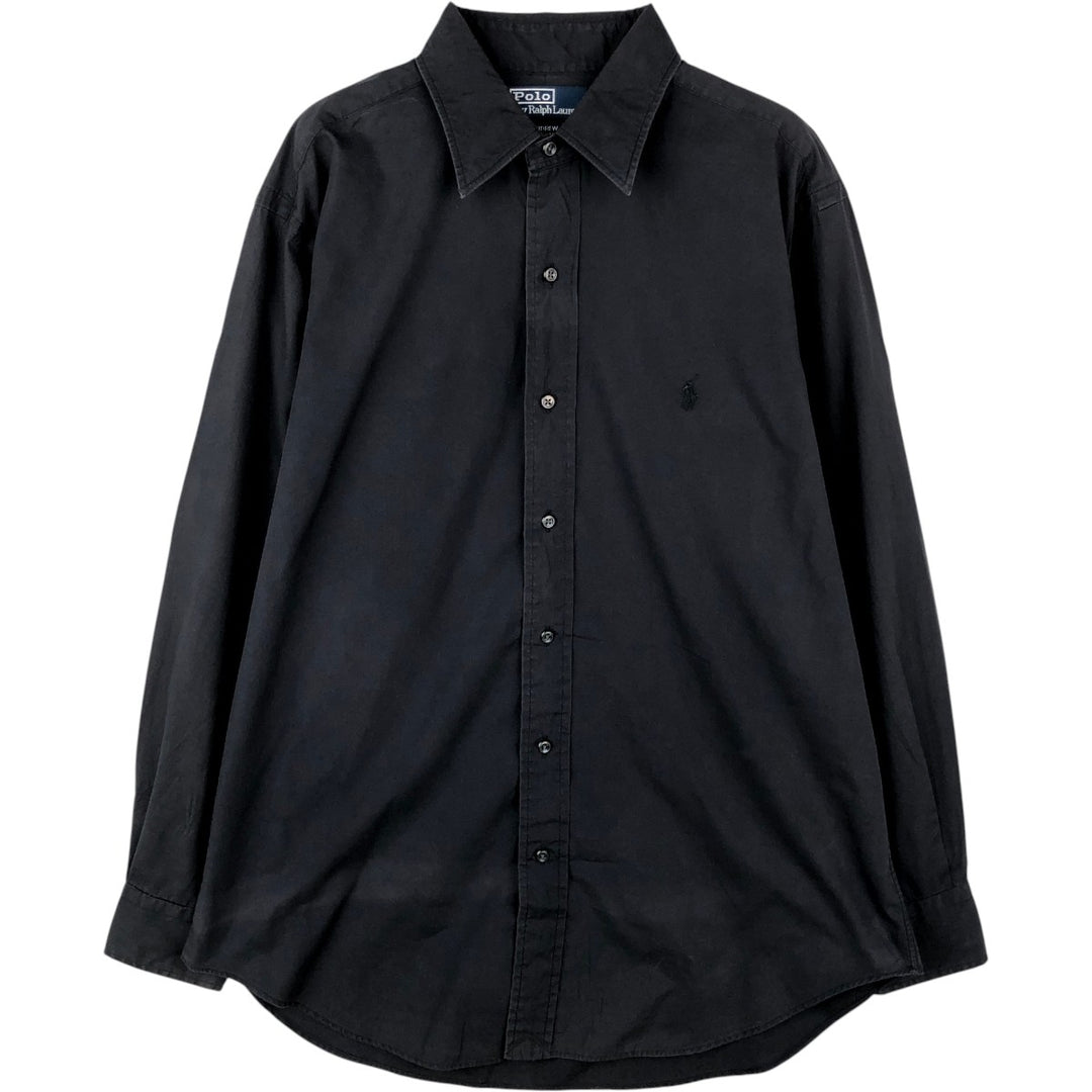 Ralph Lauren POLO by Ralph Lauren ANDREW long-sleeved cotton shirt, men's size M cotton black type Vintage Second Hand