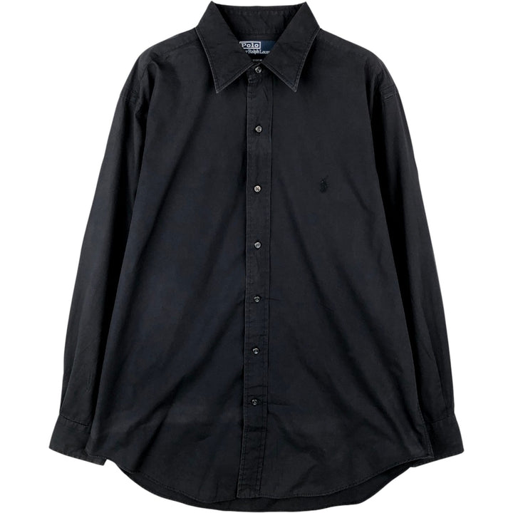 Ralph Lauren POLO by Ralph Lauren ANDREW long-sleeved cotton shirt, men's size M cotton black type Vintage Second Hand