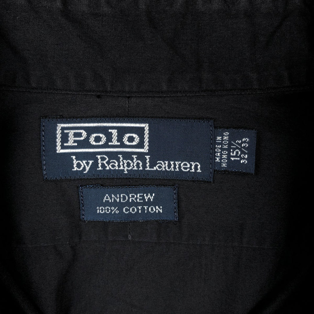 Ralph Lauren POLO by Ralph Lauren ANDREW long-sleeved cotton shirt, men's size M cotton black type Vintage Second Hand