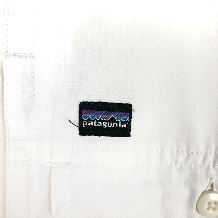 Patagonia Ripstop Long-Sleeve Fishing Shirt with Hidden Button-Down, Men's Size S (approx.) unclear white type Vintage Second Hand