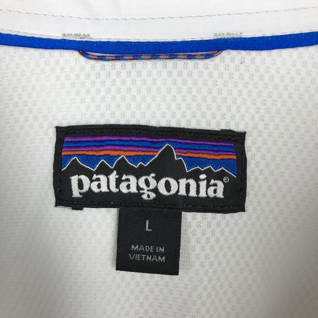 Patagonia 54259FA18 Ripstop Hidden Button-Down Long-Sleeve Fishing Shirt, Men's Size L (approx.) polyester white type Vintage Second Hand
