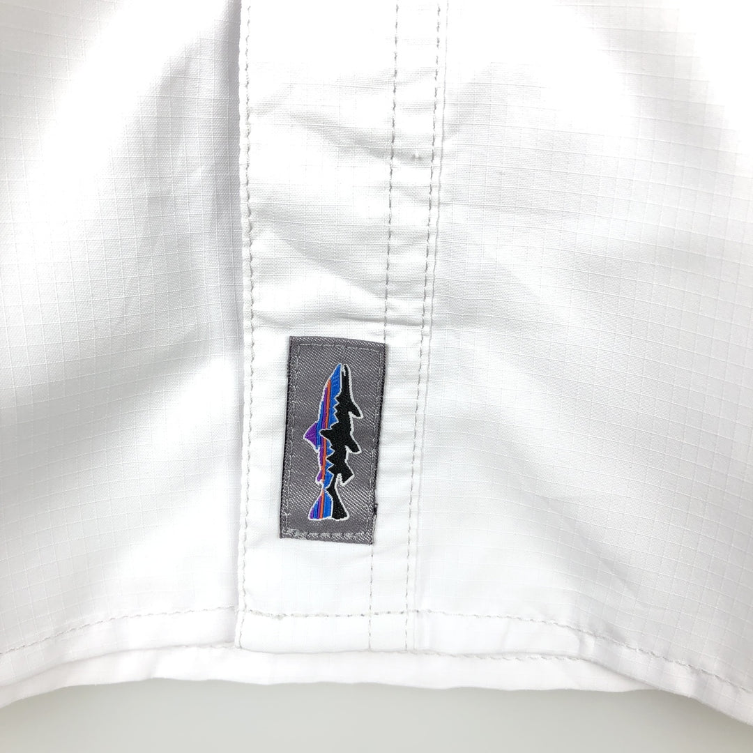 Patagonia 54259FA18 Ripstop Hidden Button-Down Long-Sleeve Fishing Shirt, Men's Size L (approx.) polyester white type Vintage Second Hand