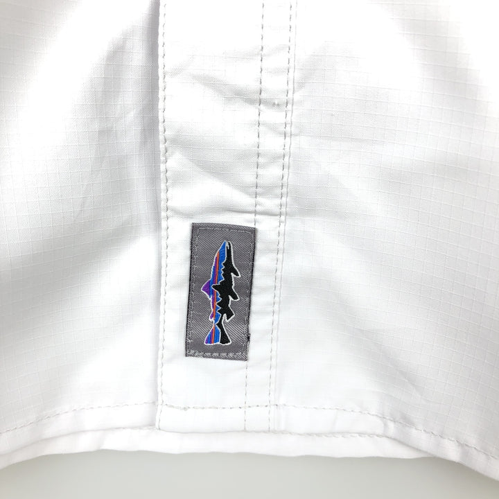 Patagonia 54259FA18 Ripstop Hidden Button-Down Long-Sleeve Fishing Shirt, Men's Size L (approx.) polyester white type Vintage Second Hand