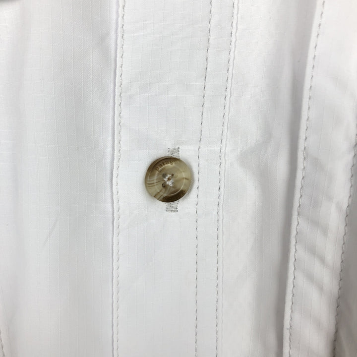 Patagonia 54259FA18 Ripstop Hidden Button-Down Long-Sleeve Fishing Shirt, Men's Size L (approx.) polyester white type Vintage Second Hand