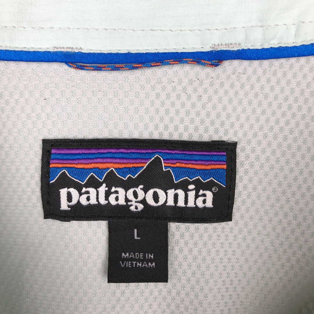 Patagonia 54259FA18 Ripstop Hidden Button-Down Long-Sleeve Fishing Shirt, Men's Size L (approx.) polyester Mint green Vintage Second Hand
