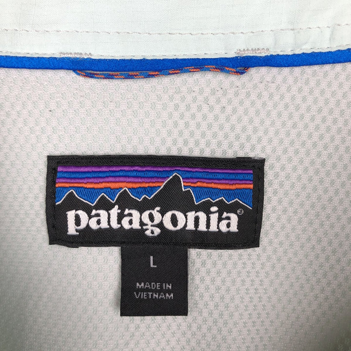 Patagonia 54259FA18 Ripstop Hidden Button-Down Long-Sleeve Fishing Shirt, Men's Size L (approx.) polyester Mint green Vintage Second Hand