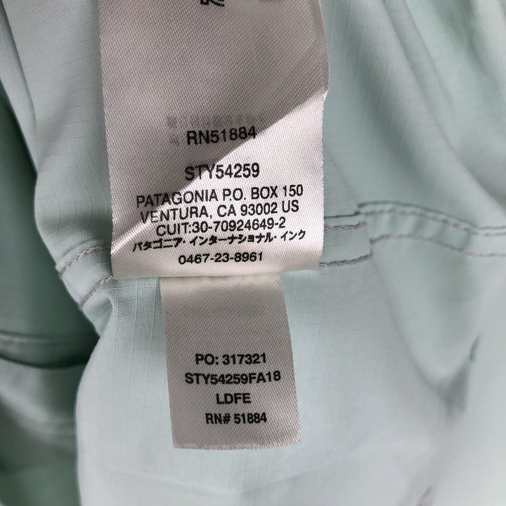 Patagonia 54259FA18 Ripstop Hidden Button-Down Long-Sleeve Fishing Shirt, Men's Size L (approx.) polyester Mint green Vintage Second Hand