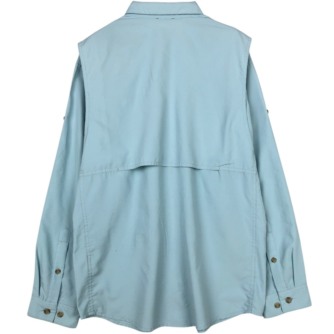 Patagonia 54259FA16 Ripstop Hidden Button-Down Long-Sleeve Fishing Shirt (Men's Size M) polyester Blue type light blue Vintage Second Hand
