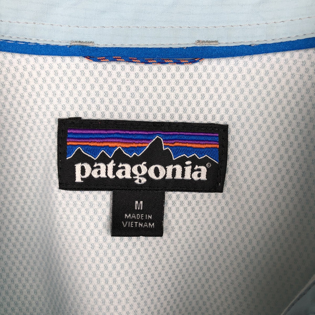 Patagonia 54259FA16 Ripstop Hidden Button-Down Long-Sleeve Fishing Shirt (Men's Size M) polyester Blue type light blue Vintage Second Hand