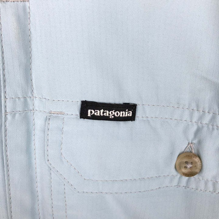 Patagonia 54259FA16 Ripstop Hidden Button-Down Long-Sleeve Fishing Shirt (Men's Size M) polyester Blue type light blue Vintage Second Hand