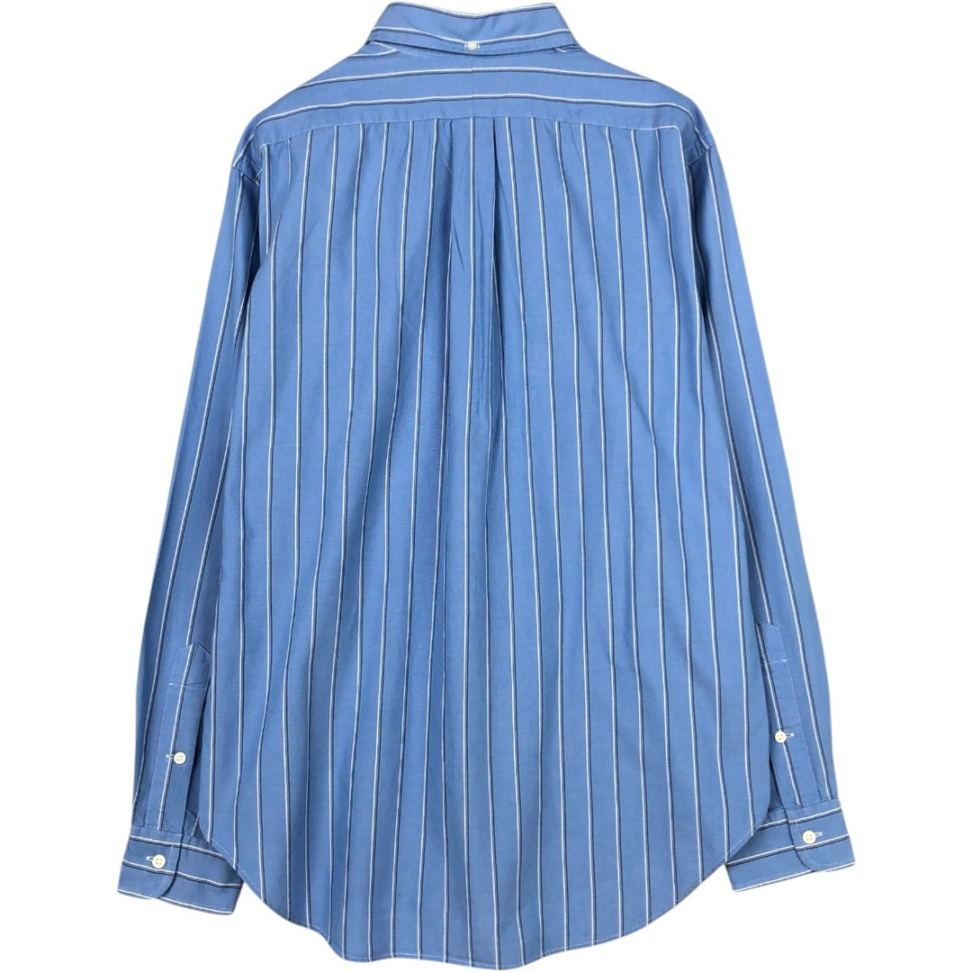 Ralph Lauren Classic Fit Long Sleeve Button Down Striped Shirt, Men's M cotton blue type Vintage Second Hand