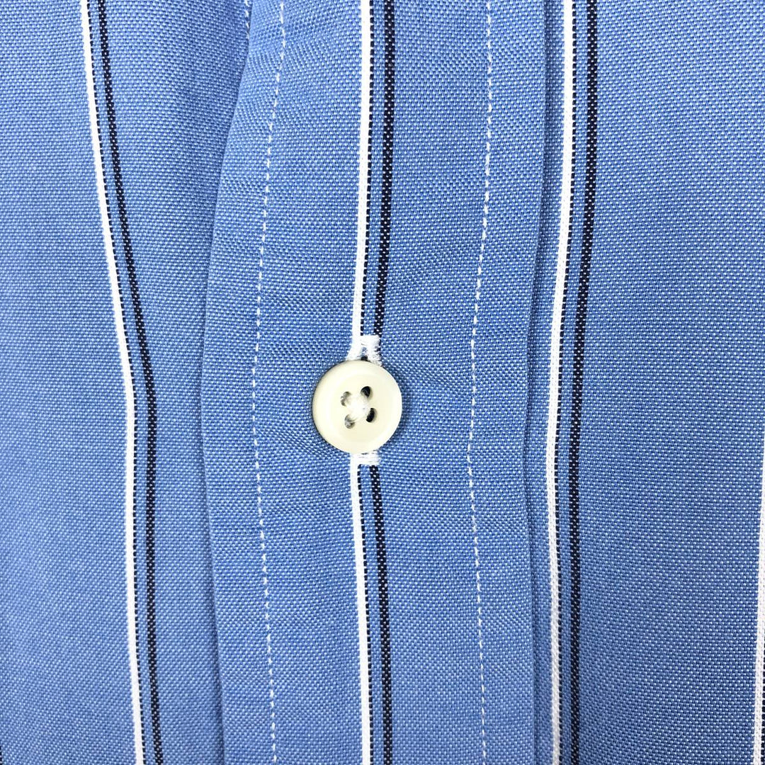 Ralph Lauren Classic Fit Long Sleeve Button Down Striped Shirt, Men's M cotton blue type Vintage Second Hand