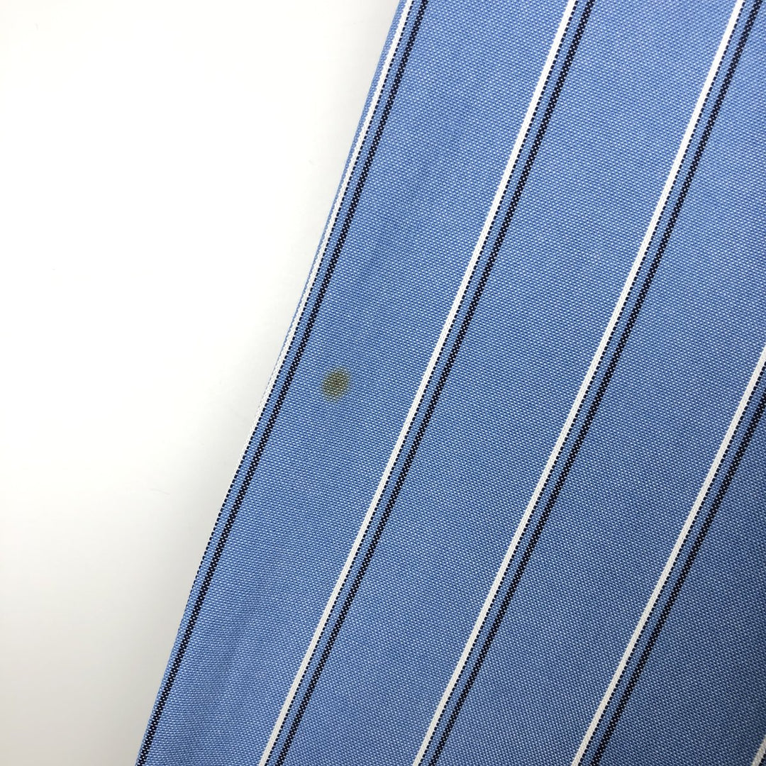 Ralph Lauren Classic Fit Long Sleeve Button Down Striped Shirt, Men's M cotton blue type Vintage Second Hand