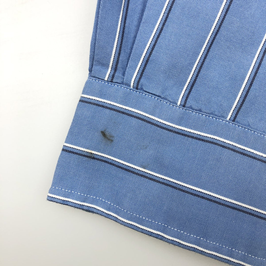 Ralph Lauren Classic Fit Long Sleeve Button Down Striped Shirt, Men's M cotton blue type Vintage Second Hand