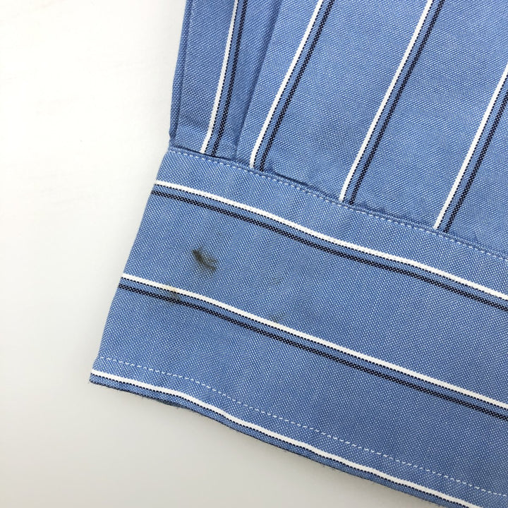 Ralph Lauren Classic Fit Long Sleeve Button Down Striped Shirt, Men's M cotton blue type Vintage Second Hand