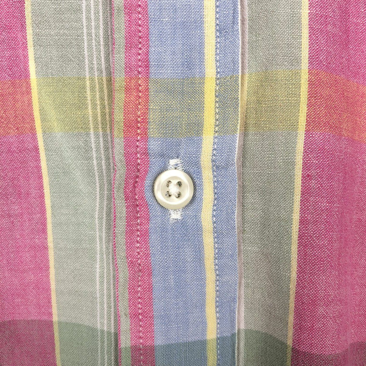 Ralph Lauren Madras check long-sleeved button-down check shirt cotton pink type Vintage Second Hand