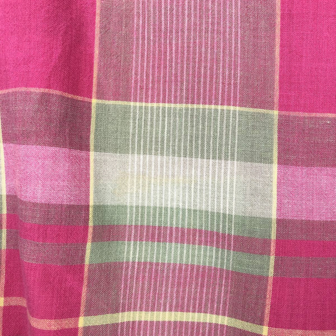 Ralph Lauren Madras check long-sleeved button-down check shirt cotton pink type Vintage Second Hand