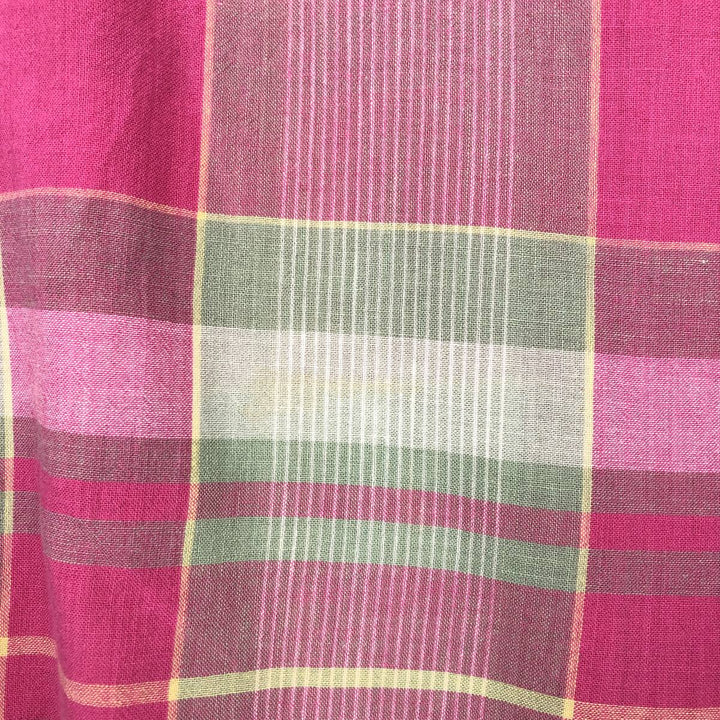Ralph Lauren Madras check long-sleeved button-down check shirt cotton pink type Vintage Second Hand