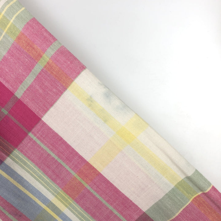 Ralph Lauren Madras check long-sleeved button-down check shirt cotton pink type Vintage Second Hand