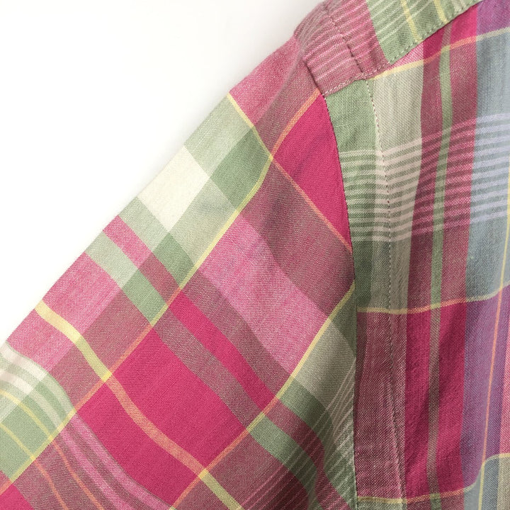 Ralph Lauren Madras check long-sleeved button-down check shirt cotton pink type Vintage Second Hand