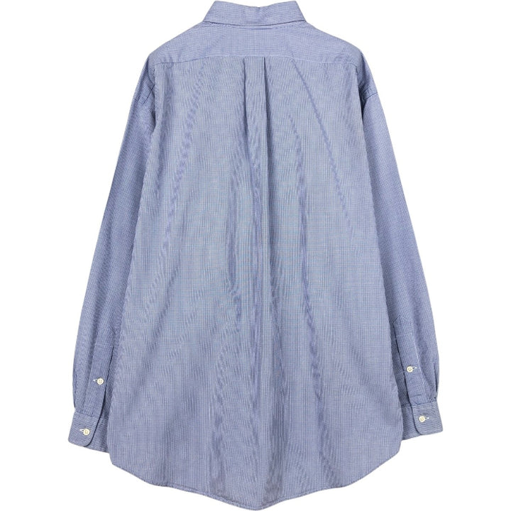 Ralph Lauren BLAKE Gingham Check Long Sleeve Button-Down Check Shirt, Men's Size L cotton blue type Vintage Second Hand