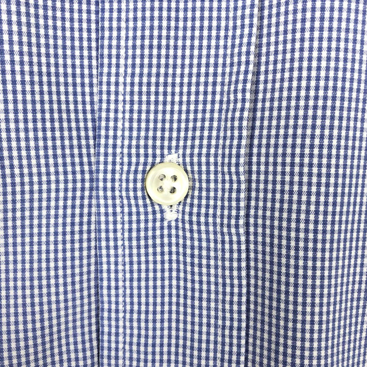 Ralph Lauren BLAKE Gingham Check Long Sleeve Button-Down Check Shirt, Men's Size L cotton blue type Vintage Second Hand