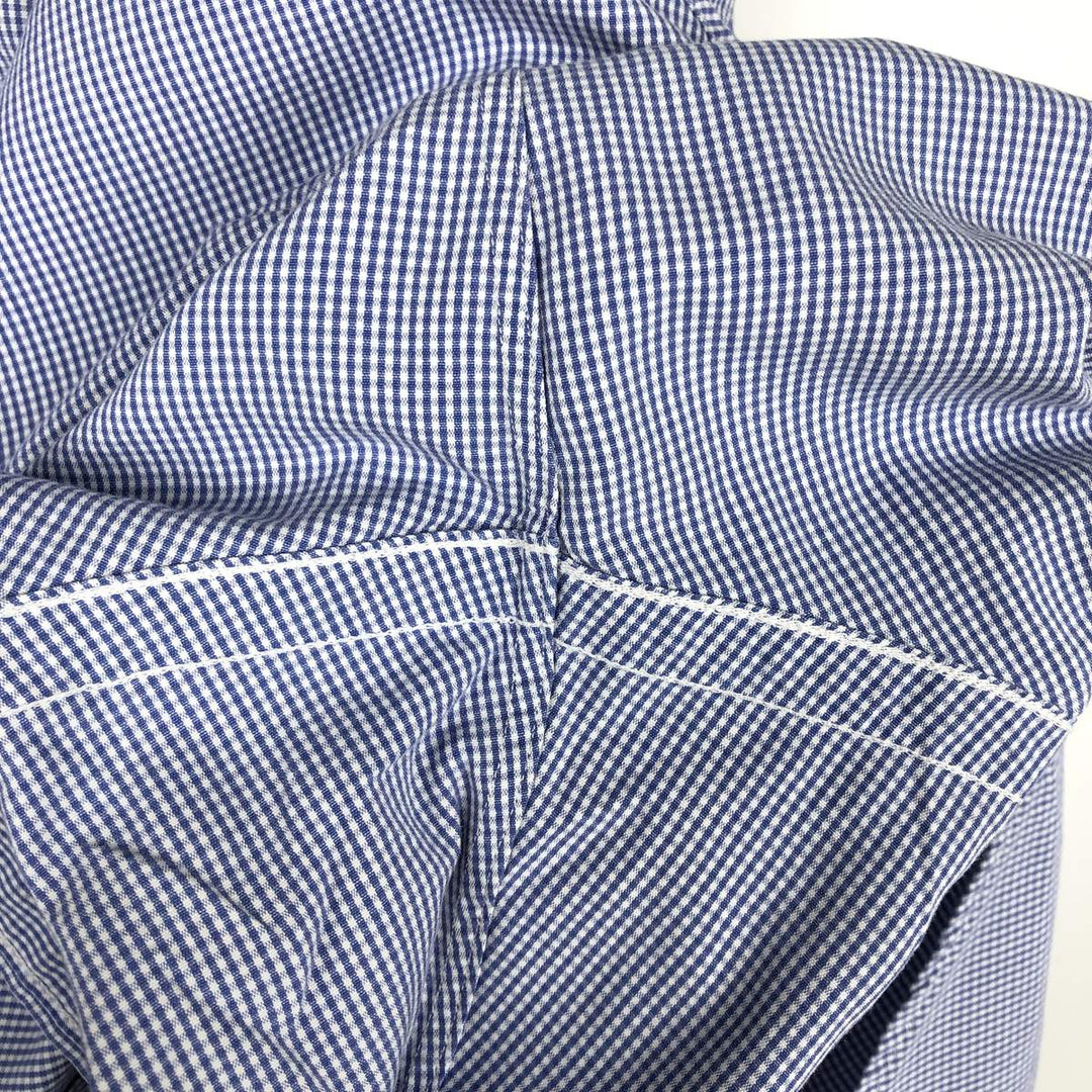 Ralph Lauren BLAKE Gingham Check Long Sleeve Button-Down Check Shirt, Men's Size L cotton blue type Vintage Second Hand