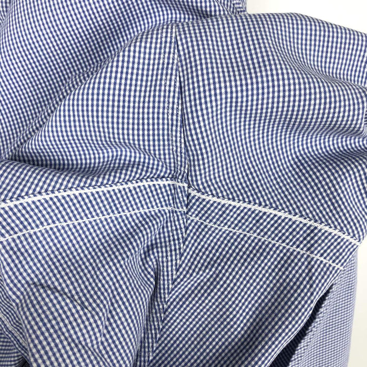 Ralph Lauren BLAKE Gingham Check Long Sleeve Button-Down Check Shirt, Men's Size L cotton blue type Vintage Second Hand